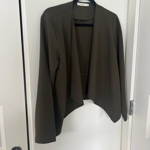 Olive crepe blazer jacket